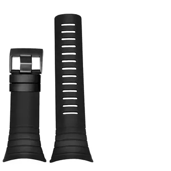 

35mm waterproof silicone watch strap black with pin buckle adaptation suunto smart watch rubber sports watch chain