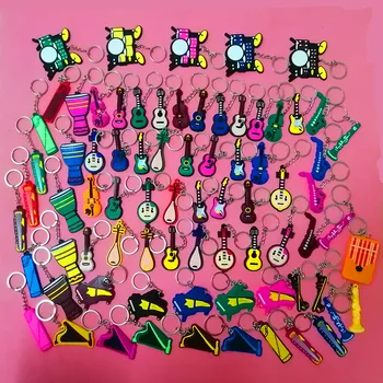 

80 Pcs Creative Musical Instrument Drum Keychain Guzheng Kalimba Piano Keychain Violin Keyring Ukulele Keychain keyring Pendant