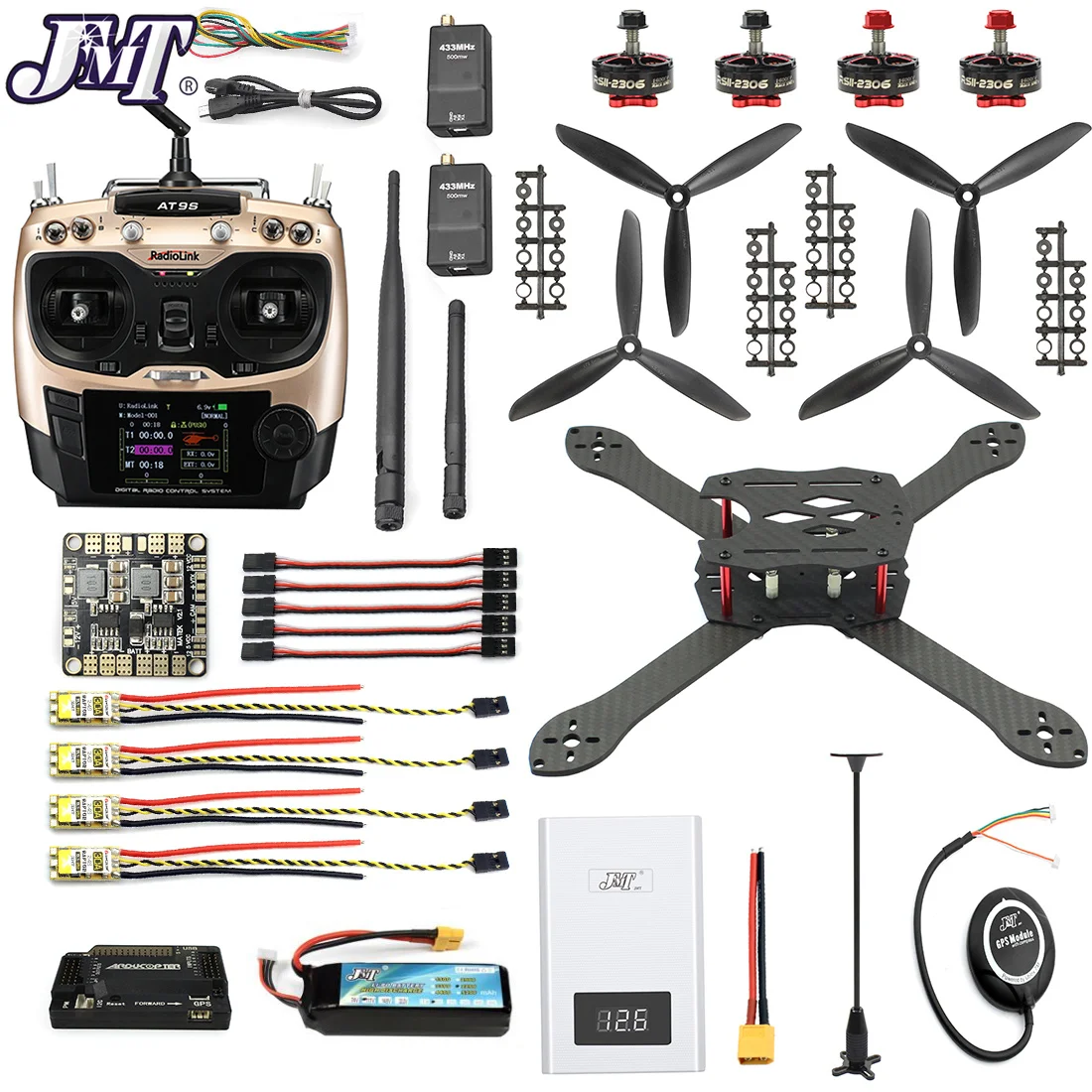 

300mm 2.4G 10CH RC Quadcopter ARF RTF PNP DIY Combo Kit Brushless Drone GPS APM 2.8 with 3DR 433 Radio Telemetry 500MW OTG Part