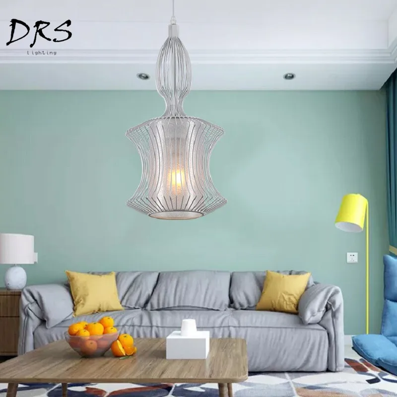 

Nordic Retro Iron Lustre Pendant Light Personality Creative Iron Hanging Lamp Cafe Bar Indoor Decor Home Lighting Fixture