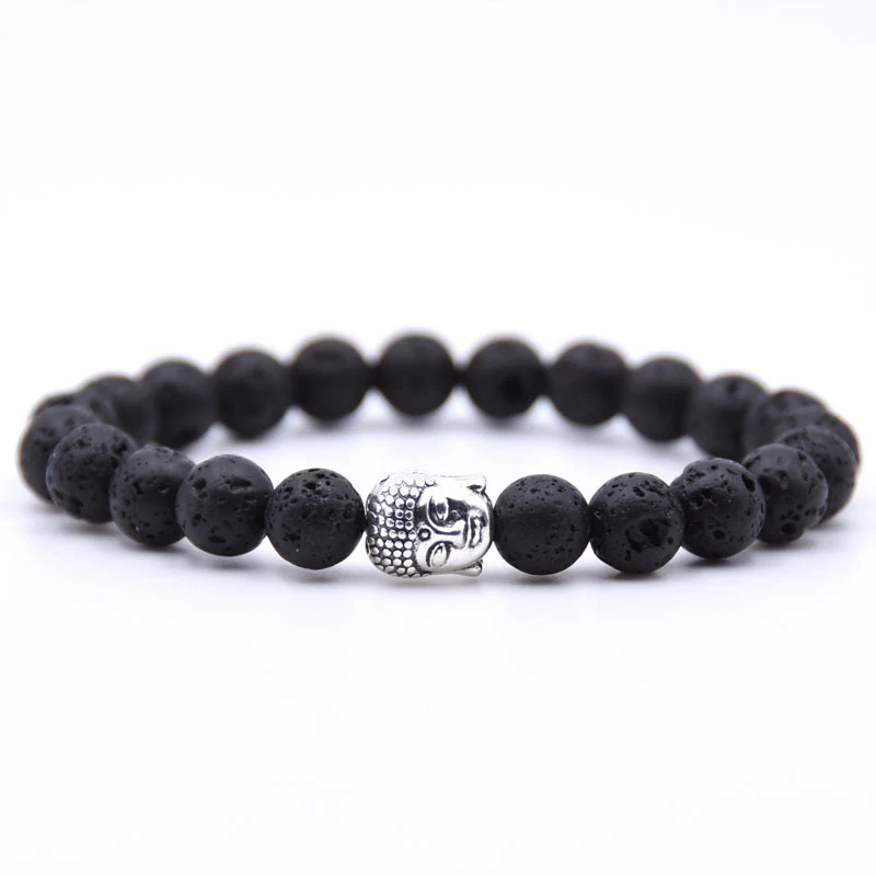 

NIUYITID Lava Stone Bead Bracelet For Women Men Fashion Handmade Buddha Bracelet Christmas Jewelry Male Hand Accessories