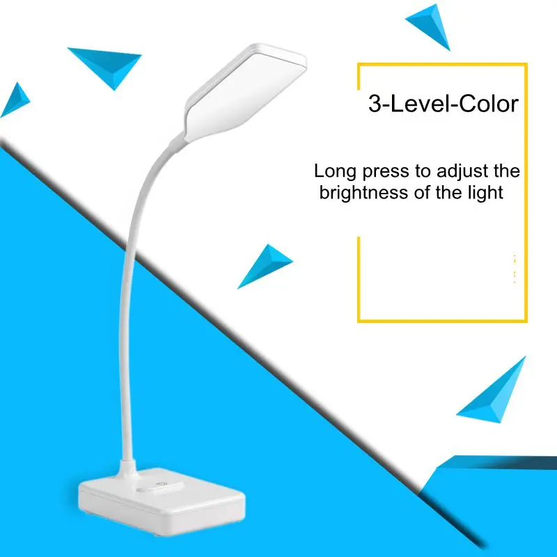 Светодиодный складной многофункциональный Настольная лампа для глаз-защищены долгий срок службы с регулируемой яркостью Гибкая Настольная лампа светодиодный светильник 3-х уровневый Цвета