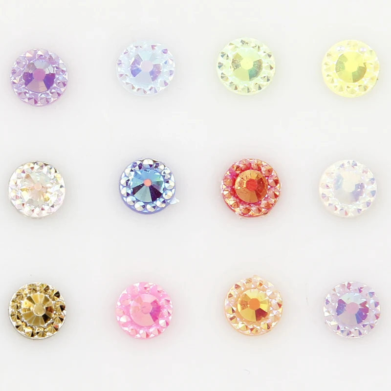 Mix AB Color 4-6mm Resin Round Nail Art Rhineston DIY Decoration Wedding Dress | Дом и сад