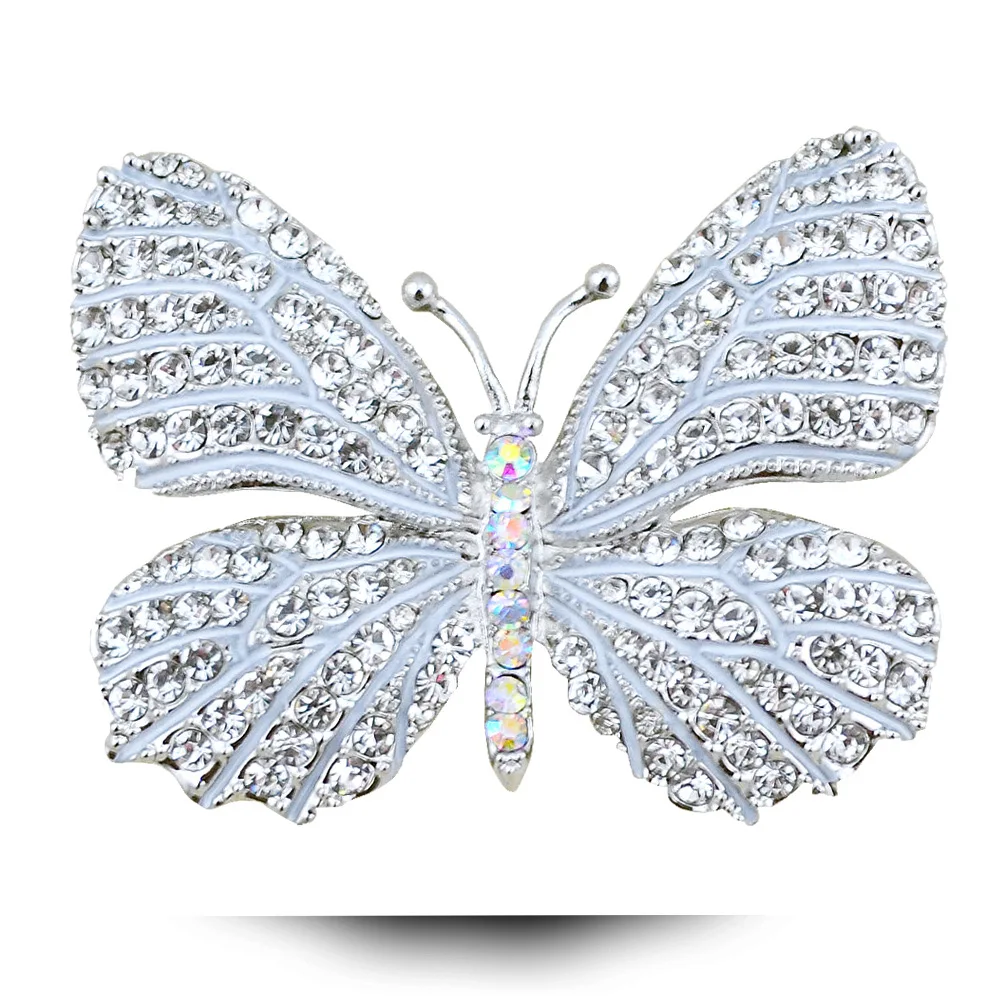 Nouveau Femmes insectes broches émail Cristal Perle Papillon Broche Pin Bijoux Cadeau