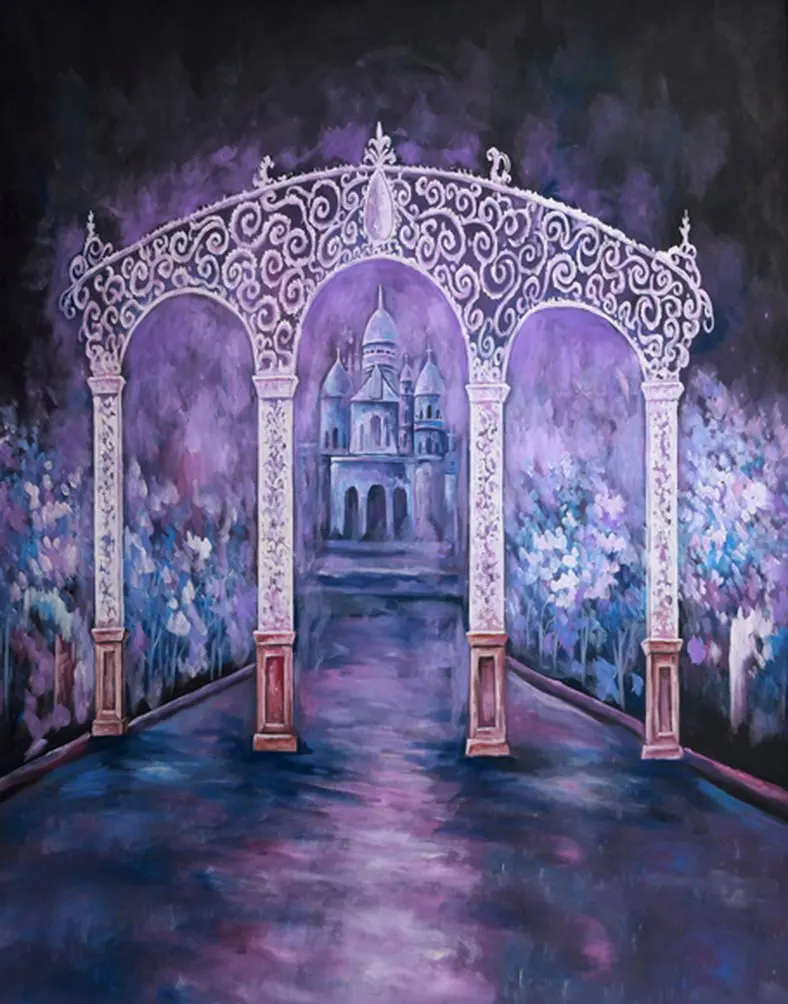

5x7ft Purple Castle Window Photography Backdrops Photo Props Studio Background