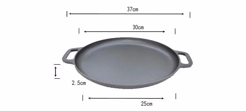 Высококачественная 30 см железная сковорода без покрытия утолщение