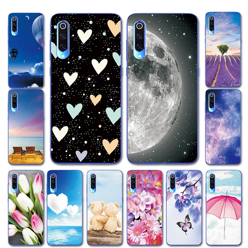 

For Xiaomi Mi 9 Silicone Phone Case Cover Moon Style Covers For Xiomi Xiaomi Mi8SE Mi8 Lite Heart Case For Xiaomi Mi 9 Mi9 SE