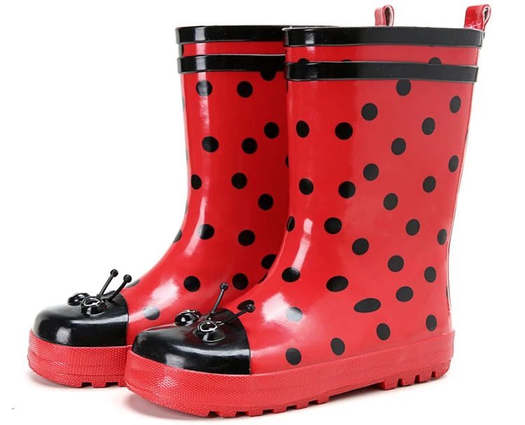 Детские резиновые сапоги в виде лягушки, Детская водонепроницаемая обувь для дождливой погоды для мальчиков и девочек, милые Нескользящие резиновые сапоги для малышей, красные, Размеры 25-32 - Цвет: Red