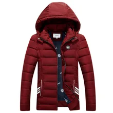 2016 3 Color Men’s Winter Jacket Men Hooded Wadded Thicken Winter Coat Men Casual Slim Pure Color Outwear Brand Parka Men