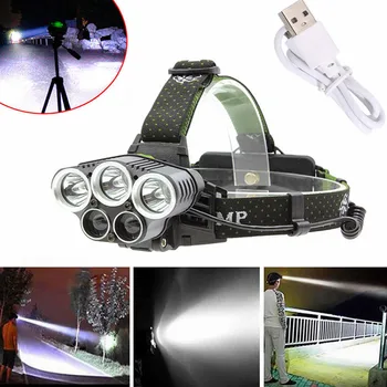 

2019 New High Quality 3x XML T6 White 2x COB White LED 18650 Headlamp Headlight Torch Flashlight Lamp Drop Shipping