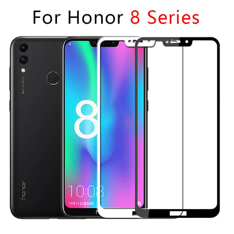 

Case On Honor 8x 8c 8a 8 Lite Full Cover Tempered Glass For Huawei Honer Onor 8 A X C Light Honor8x Honor8 Honor8c Tremp Phone