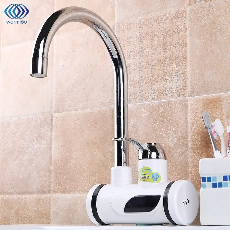 

220V 3000W 360 Rotatable Electric Kitchen Water Heater Tap Instant Hot Water Faucet Cold Heating Digital Display Bathroom Tap
