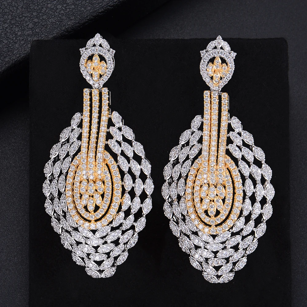 

missvikki Fashion Jewelry Water Design Crystal Drop Earrings For Women Rhinestone Dangle Earring Luxury Wedding Jewelry Trendy