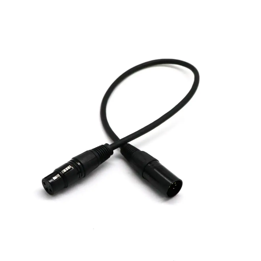 5-Pin Male to 3-Pin Female XLR Turnaround DMX Adapter Connector Cable DIY