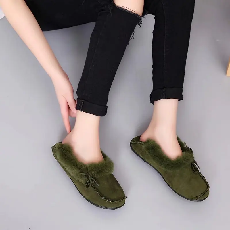Новинка Зима 2019 модная женская обувь с искусственным мехом удобная зимняя