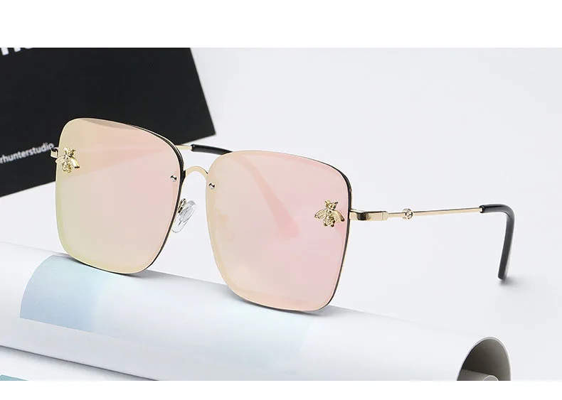 OFIR роскошные новые солнцезащитные очки Женская металлическая оправа украшения Пчелы женские модные дизайнерские солнцезащитные очки мужские очки UV400 SK-85 - Цвет линз: 8