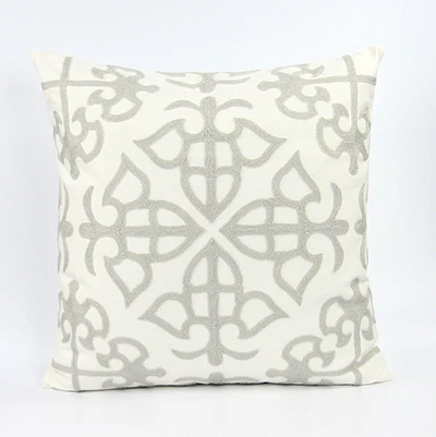 Наволочка для подушки с вышивкой, Геометрический Цветочный марокканский серый чехол для подушки с вышивкой для дивана, простой домашний Декор 45*45 см - Цвет: C