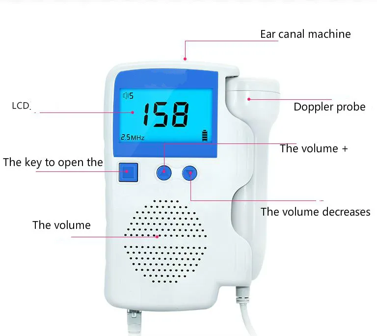 Фетальный допплеровский детектор карманный портативный бытовой беременный ребенок ультразвук сердцебиение звуковой монитор без излучения стетоскоп