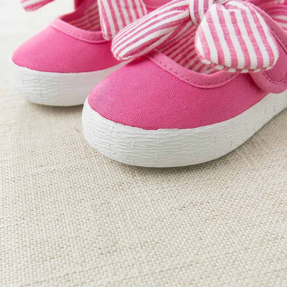 DB4719  Dave & Bella baby spring  new striped canvas shoes blue pink rose casual shoes  4 colors