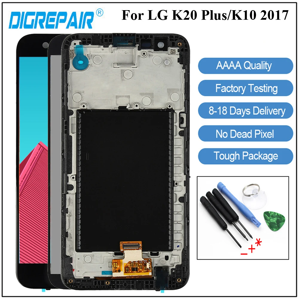 

For LG K20 plus LCD MP260 TP260 VS501 LCD Display Touch Screen Digitizer with Frame Assembly Repair Part For LG K10 2017 LCD