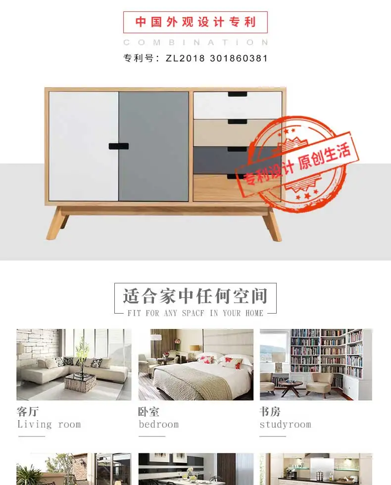 Louis Fashion Solid Wood Nightstand Simple Modern Bedroom Television Cabinet Drawer Bedside Storage Cabinet Side