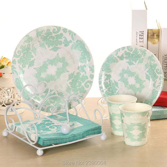 50 Sets Wedding Party Tiffany Blue Tableware Decor 50 Sets Wedding Party Tiffany Blue Tableware Decor Favor Paper Plates Cups Napkins