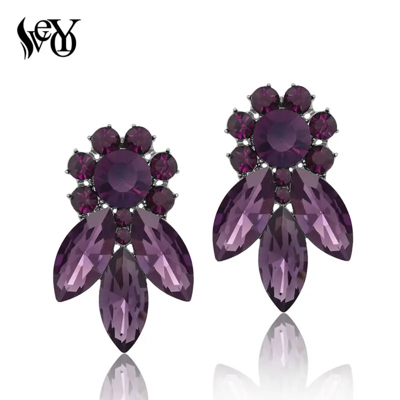 VEYO трендовые стильные Кристальные круглые стразы серьги-гвоздики для женщин Лидер продаж Новое поступление подарки ювелирные изделия бижутерия