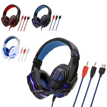 USB проводной светодиодный 3,5 мм Игровые наушники, головной гарнитур с микрофоном для ПК ноутбука телефона, обеспечивая вам хорошее настроение при играх в игры