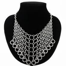 Гипербола воротник ожерелье для женщин цинковый сплав золота/серебряный цвет для девочек колье модное украшение, колье femme MDJB160