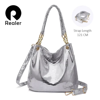 

REALER ladies shoulder bags female messenger crossbody bags for women handbags animal prints totes 2019 hobo top-handle bag