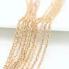 2Meter width:1.5MM 2MM 24K Champagne Gold Color Plated Brass Flat Oval Chains Necklace Chains High Quality Jewelry Accessories ► Photo 1/6