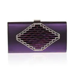 Элегантный Для женщин фиолетовый косметичка 2018 леди Японии корейский стиль Кристалл Макияж сумка со стразами вечерняя сумочка; BS010 подарок