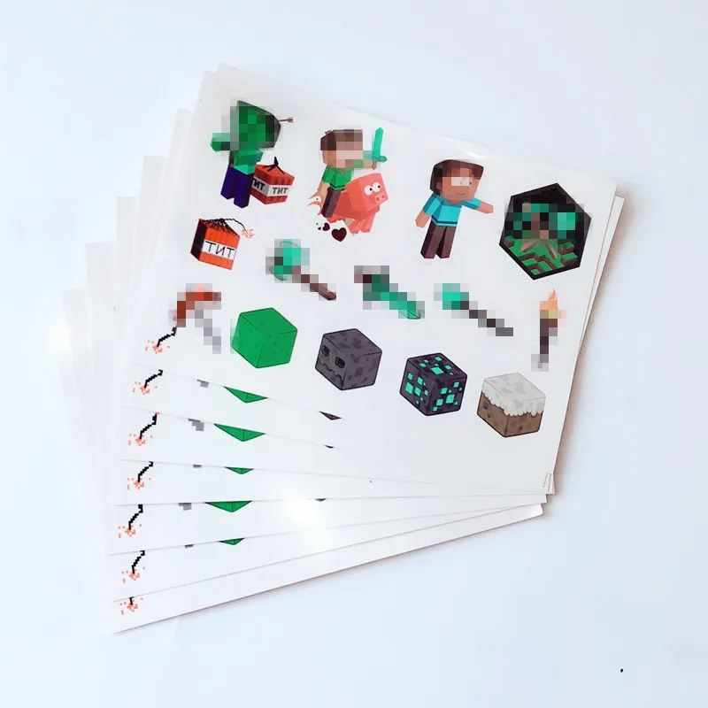 

Newest MINE LEQU PARTY Craft Tattoo Stickers 3D Mine Steve Home Decoration Popular Games Craft Home Free Shipping