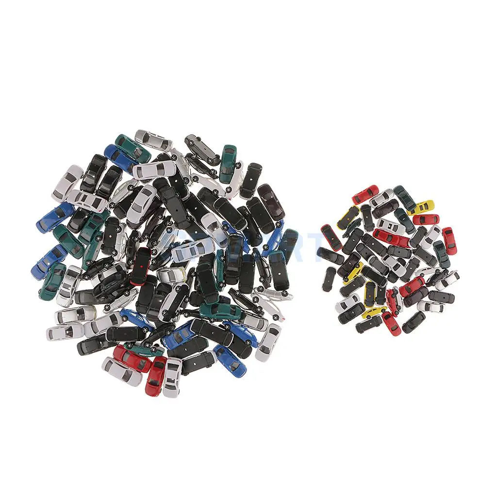 

150pcs Painted Model Cars Vehicles Diecast for Train Railroad Layout Building 1:100-1:150 HO N Scale