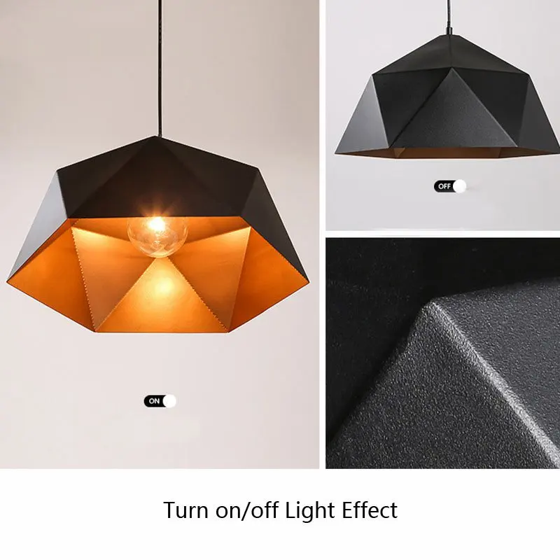 Modern Loft Pendant Lights Industrial iron decor Kitchen Living Room Hanging Lamp iron geometry decor dining room light fixtures