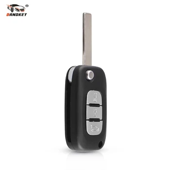 

Dandkey 3 Buttons Flip Folding Car Key Shell Case For Renault Clio Megane Kangoo Modus Remote With HU83 Blade Fob Replacement