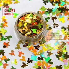 TCA200 лазерный Золотой Цвет Петух 8 мм Размер блестки, зеркальный блеск для ногтей, Татто, художественное украшение и другие