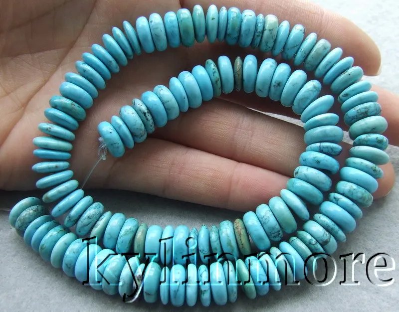 

3x10mm Blue Stone Rondelle 15.5'' Beads