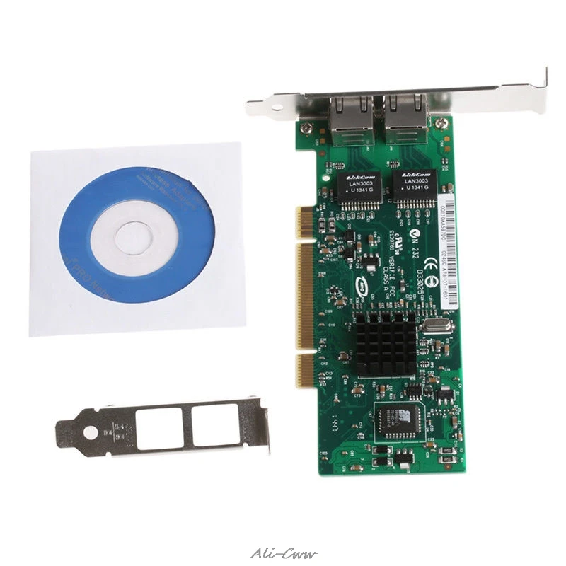 

Gigabit Dual PCI RJ45 Port Ethernet Lan Network Card 10/100/1000Mbps Intel 82546 With Driver CD High Quality