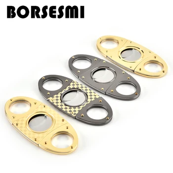 

High quality 56Ring Zinc alloy cigar scissors portable metal cigar cutter double blade smoking accessories pocket Cigar scissors