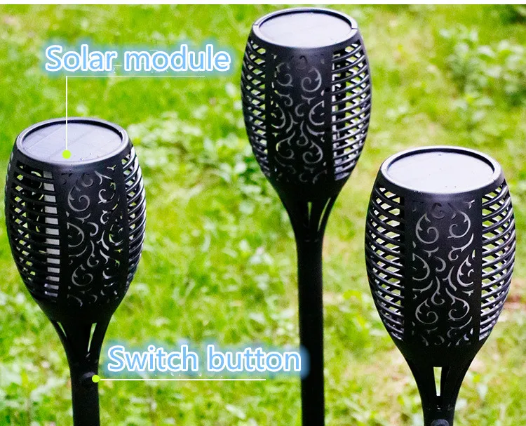 

Solar powered LED Flame Lamp Waterproof Lawn Flame Flickering Torch Light Outdoor Solar LED Fire Lights for Garden Decoration