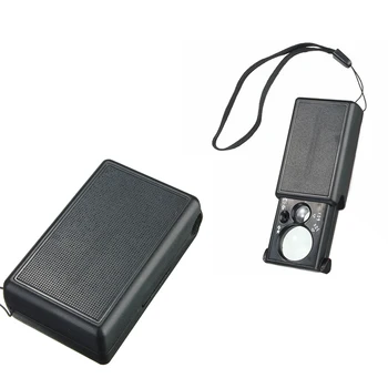 

Brand New Pocket 30X-60X Jewelers Eye Glass Folding Loupe Magnifier with LED & UV Lights