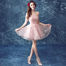 Sweatheart rosa blume spitze frauen kurze länge ballkleid Cocktailkleider größe 2-14