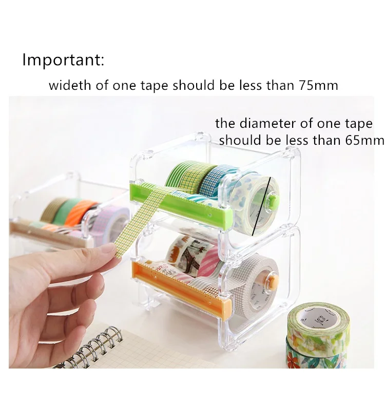 Mini paper washi tape dispenser holder Two sawtooth tapes cutter Office  organizer desk accessories School supplies