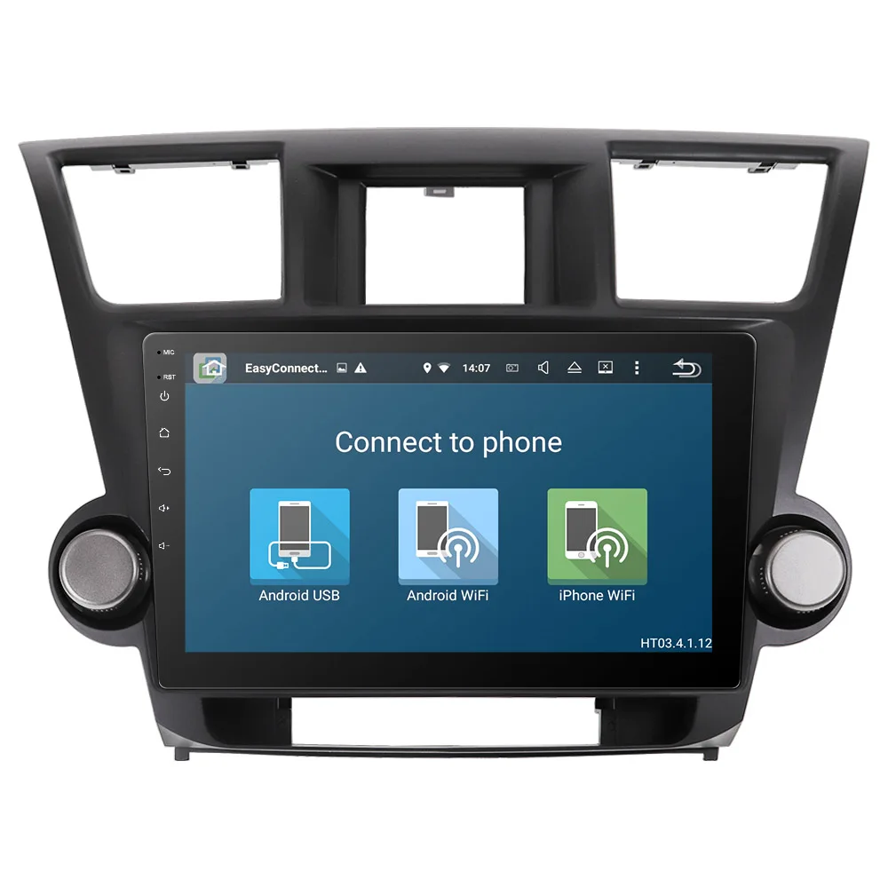Excellent 10.2" IPS 1 Din Car Radio Player Android 9.0 for Toyota Highlander 2009 2010 2011 2012 Navigation HDMI MP3 64GB ROM unit dsp IPS 3