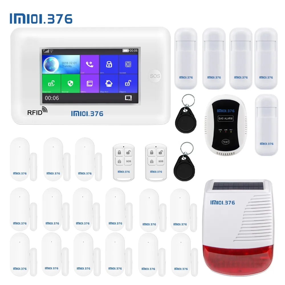 

LM101.376 Wireless Home GSM WiFi Security Alarm System DIY Kit APP Control With Auto Dial Motion Detector Sensor Burglar alarm