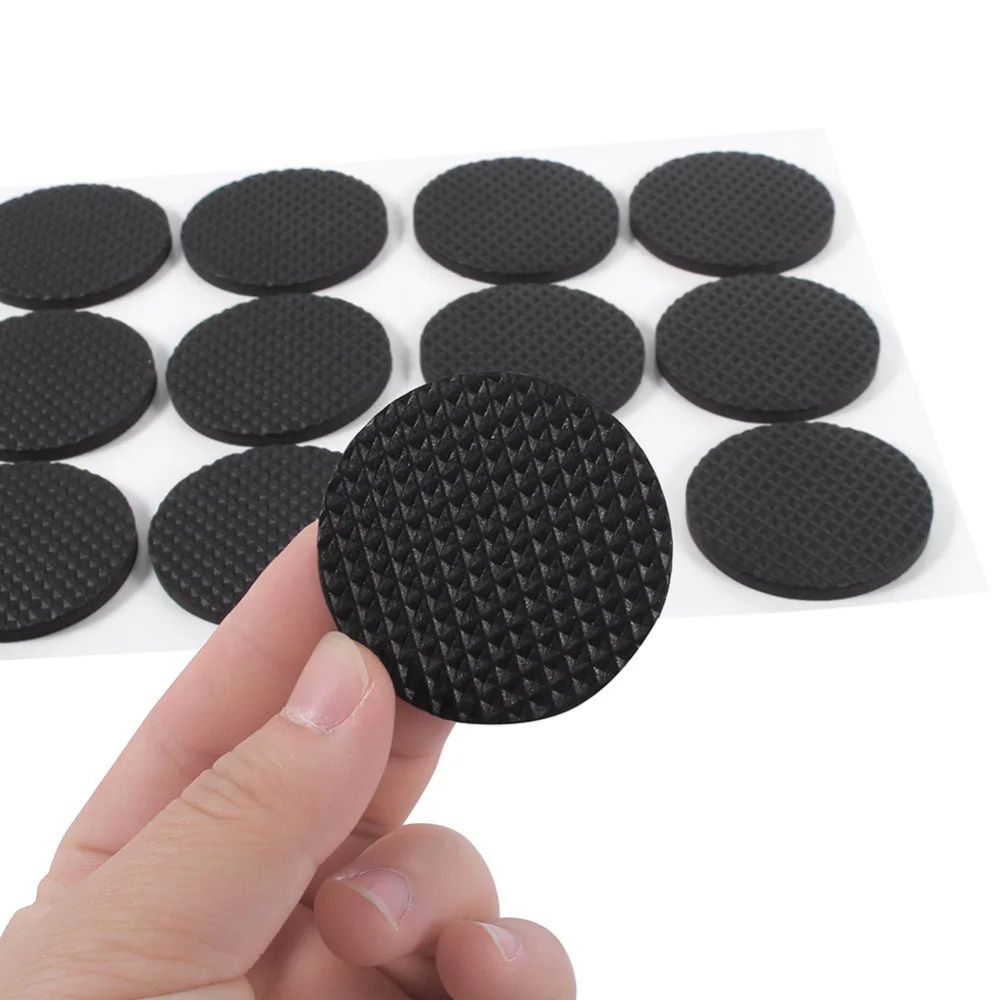 48pcs Lot Black Non Slip Self Adhesive Floor Protectors Furniture 12pcs 4 4cm Black Self Adhesive Floor Protectors Furniture Sofa Table Chair Rubber Feet Pad Round
