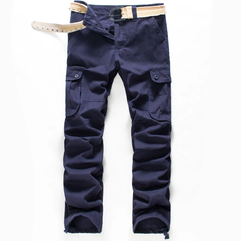 Baratos BOLUBAO nuevos pantalones de carga para hombres Multi bolsillos pantalones de camuflaje militar pantalones de chándal pantalones de cintura elástica para hombres