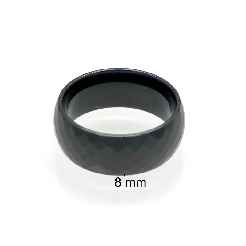 8 мм широкие кольца, удобные, многогранные, для мужчин, женщин, белые, черные, керамическое кольцо, для помолвки, фирменное керамическое ювелирное изделие, Bague ceramic Femme