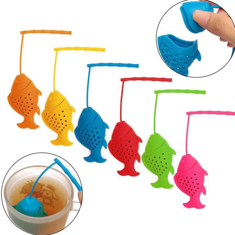

Fish Design Food Grade Silicone Loose Tea Leaf Infuser Herbal Spice Infuser Filter Strainer Drinkware
